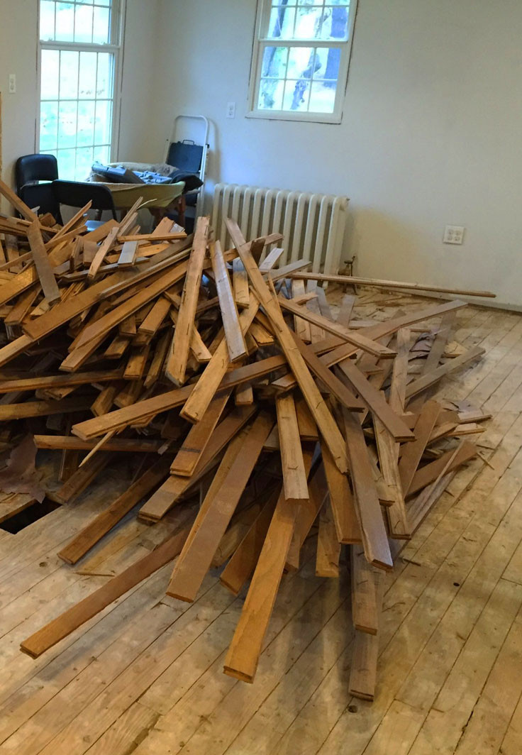 kuiper, vloer, renovatie, slopen, stapel hout